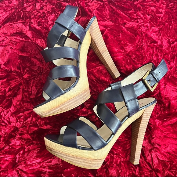 Colin Stuart Leather Strappy Platform Stilettos - Picture 4 of 15